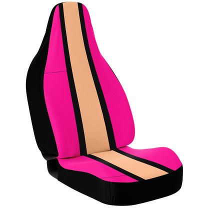 Hot Pink Peach & Black Car Seat Covers – Stylish Auto Seat Protection Superb Quality, Custom Design  copy