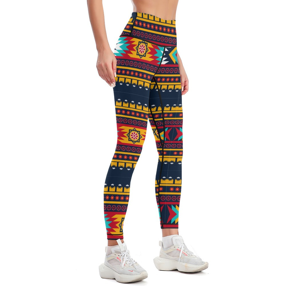 Women's Tribal Pattern Sports Yoga Pants