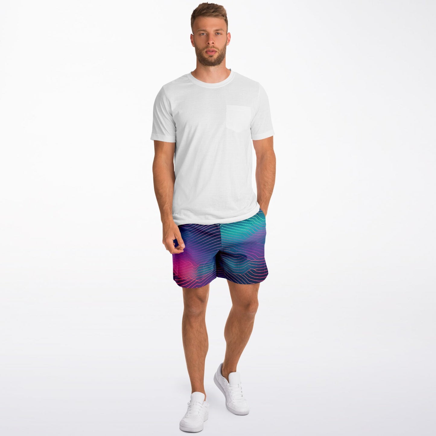 Wave Fashion Shorts | Mens Shorts | Colorful Abstract | Festival & Streetwear Style | Festival Shorts