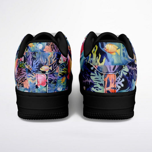 Core Low Shoes – Tropical Fish & Bright Coral Ocean Design Sneakers  Custom Design