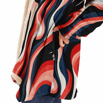 Showstopper Swirl Red Pink White Black Multicolor Hooded Wrap Custom Design