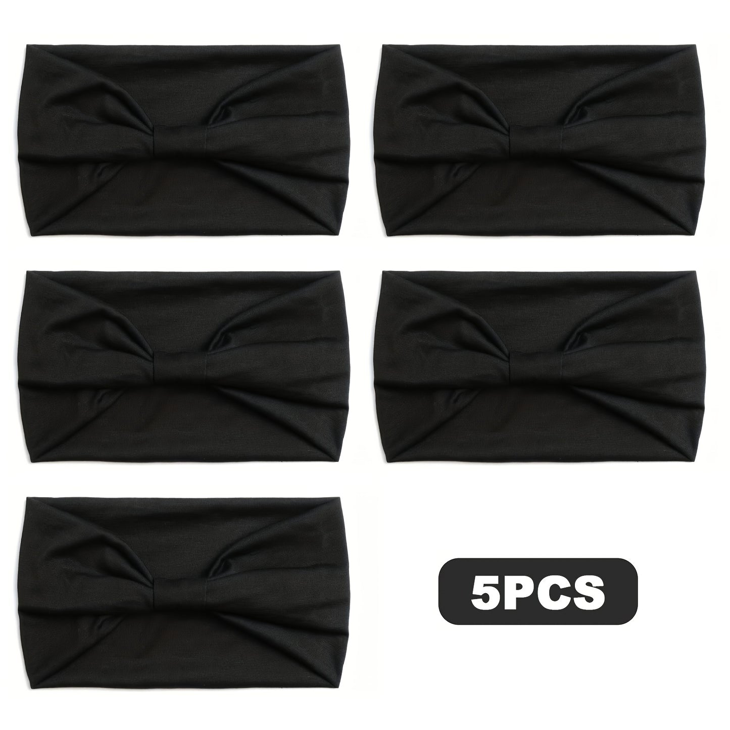 Women's Wide Headband, Solid Color Polyester, All-Season Stretchy Hair Wrap, Bohemian Thick Sports Yoga Turban Headband Accessory, Colorful Print Knotted Elastic Yoga Headband