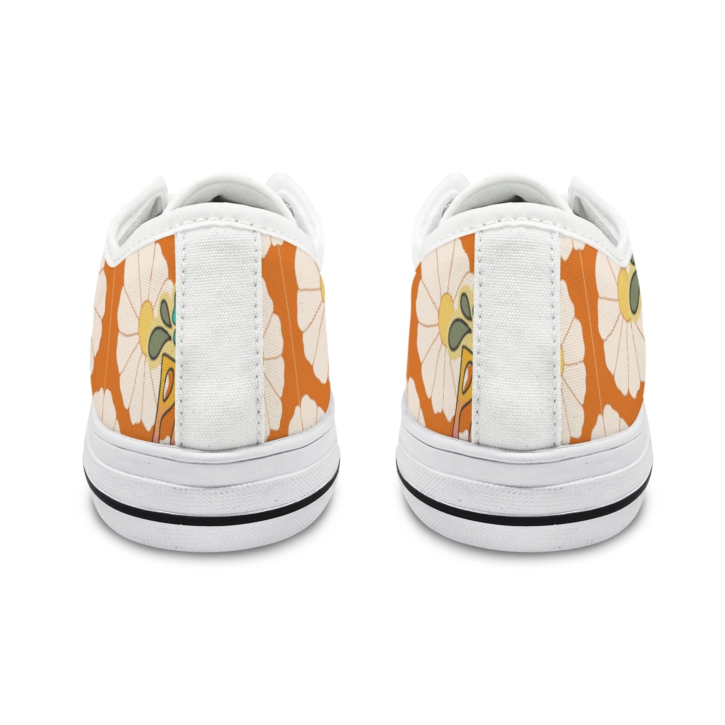 70's Mid Mod Groovy Hippie Boho Sneakers, Retro 70's Vibe Girl Power Women's Low Top Sneakers