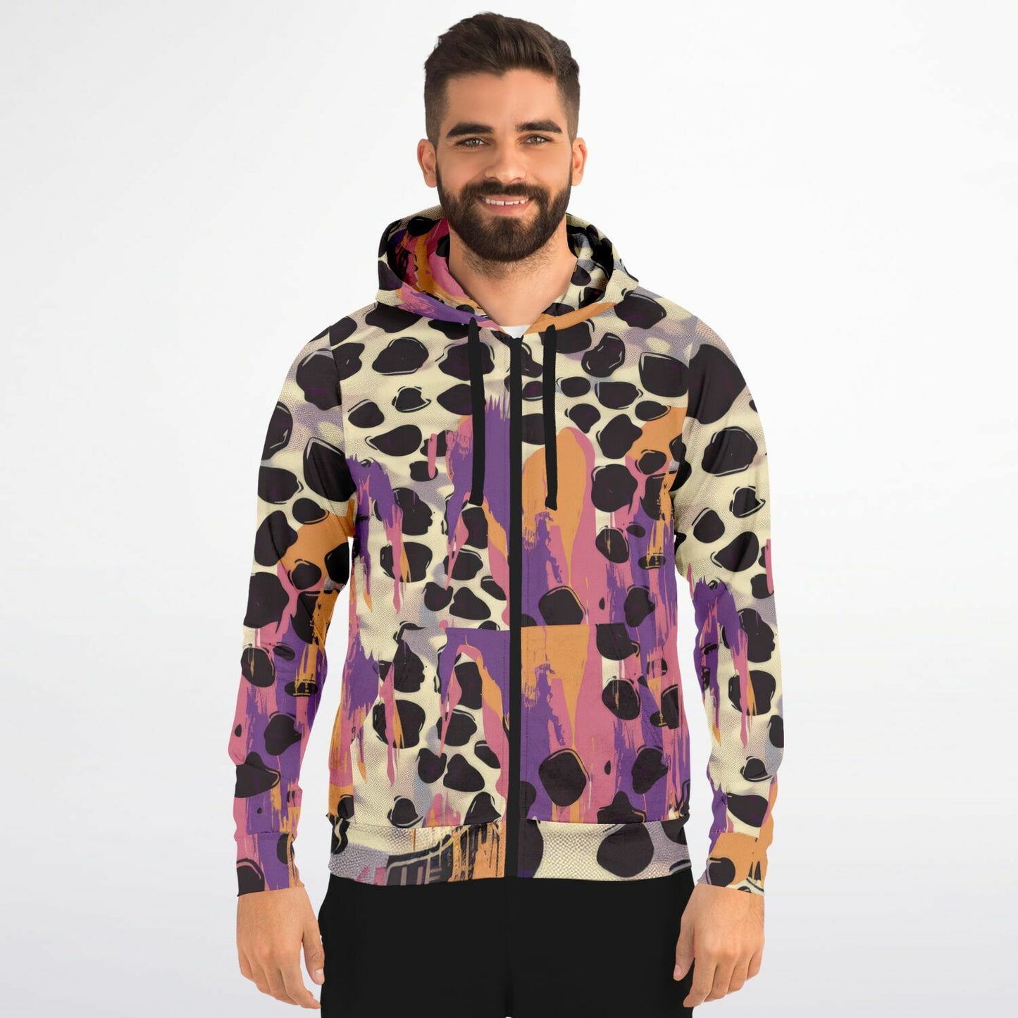 Animal Print Fashion Zip-Up Hoodie
