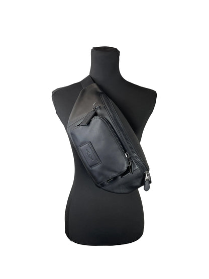 Coach Black Leather Track Leather Belt Bag