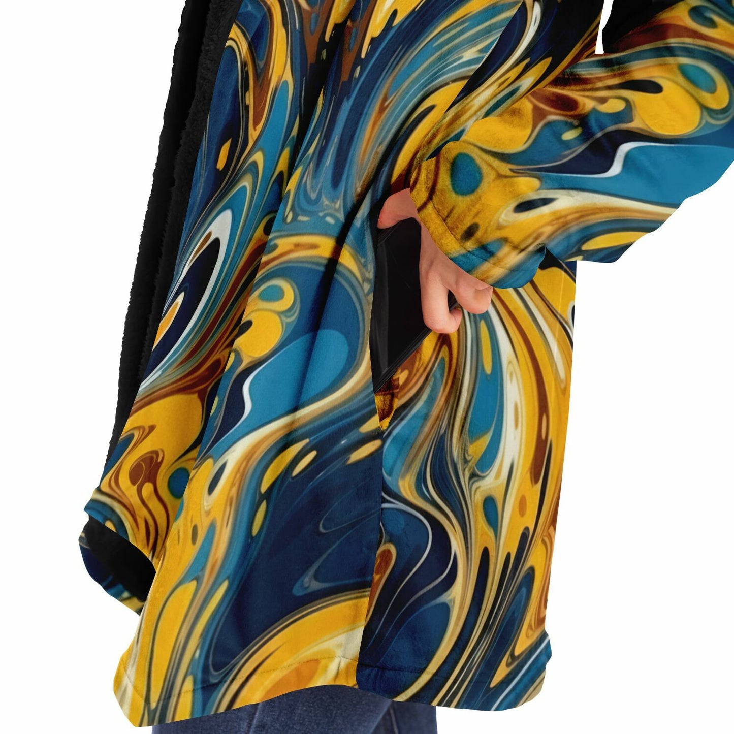 Boho Cloak – Color Splash Marble Swirl Abstract Art Wrap