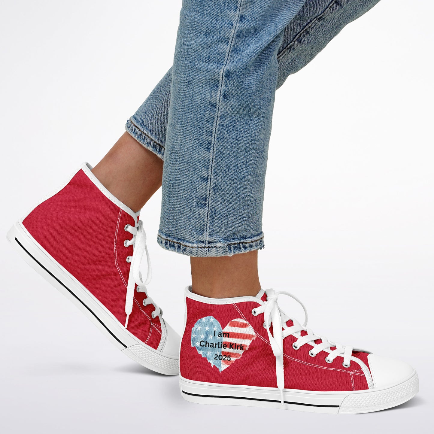 “I Am Charlie Kirk” Red High-Top Shoes | Statement Footwear copy
