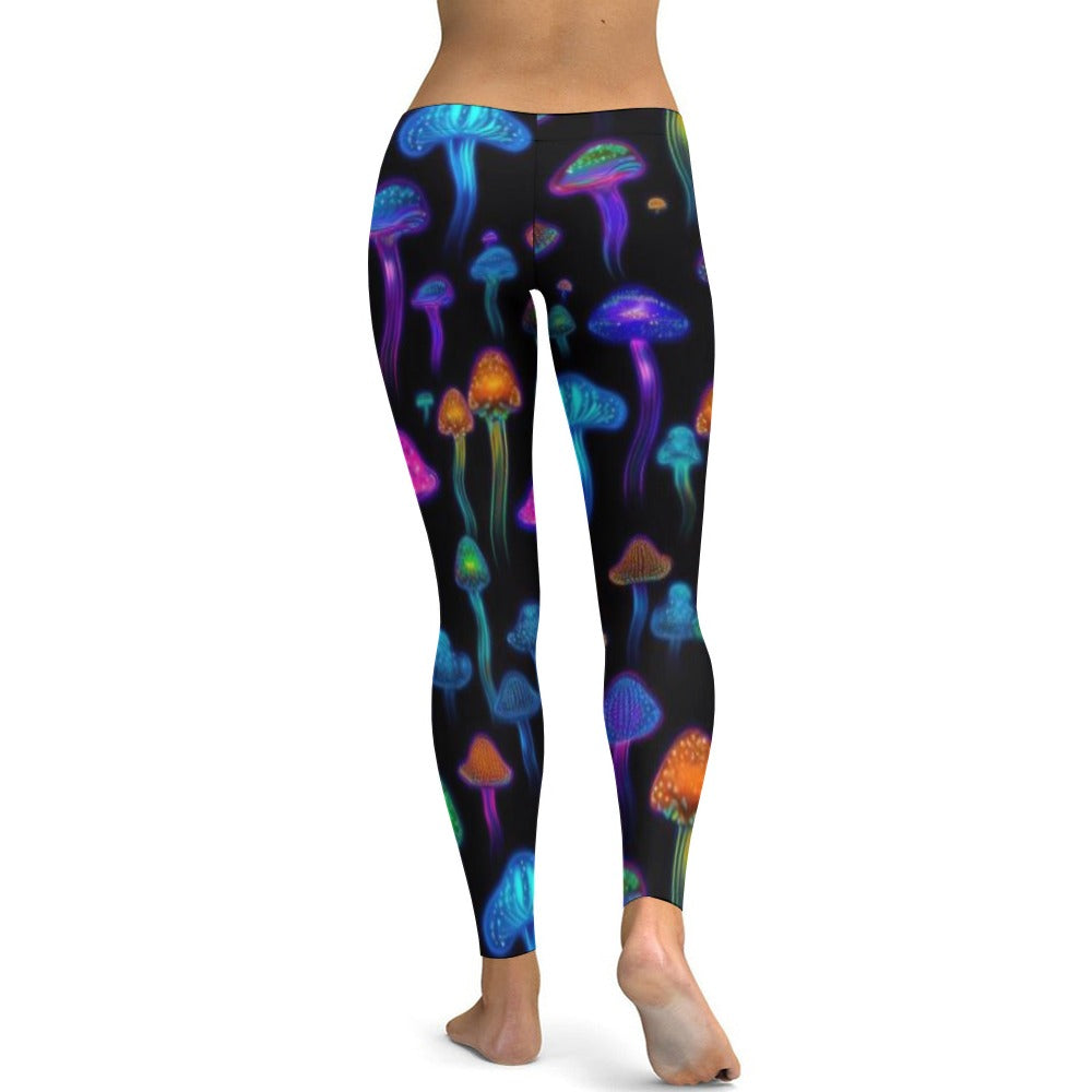 Soft Ladies Neon Mushroom Yoga Pants