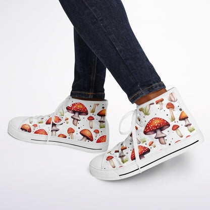 Urban Peak High Top Shoes | Colorful Mushroom Print Sneakers | Creative Nature-Inspired Streetwear