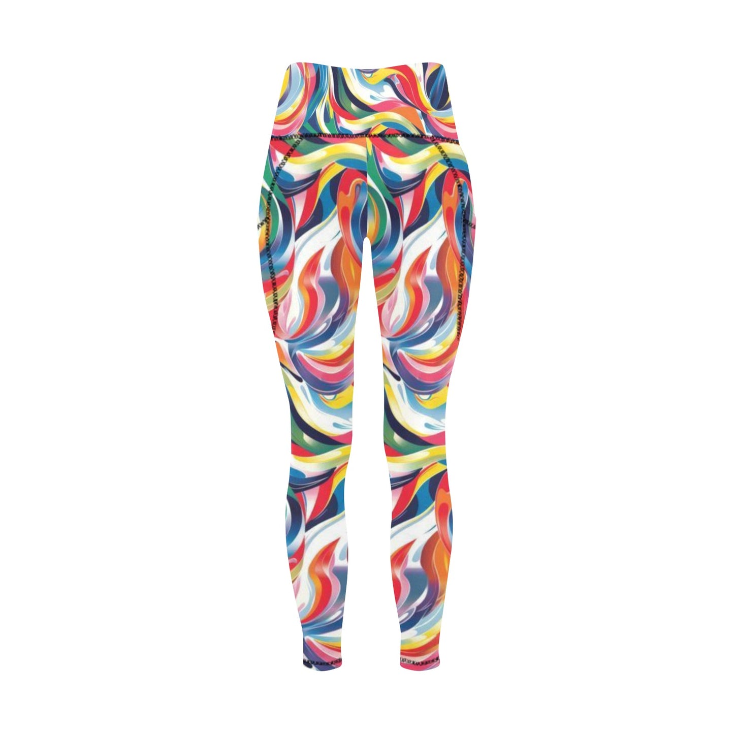 Multi Color Swirl Leggings with Pockets