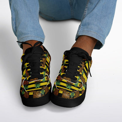 Core Low Shoes, Tropical Pineapple Sneakers, Colorful Summer Low Tops, Beach Vacation Shoes, Custom Shoes