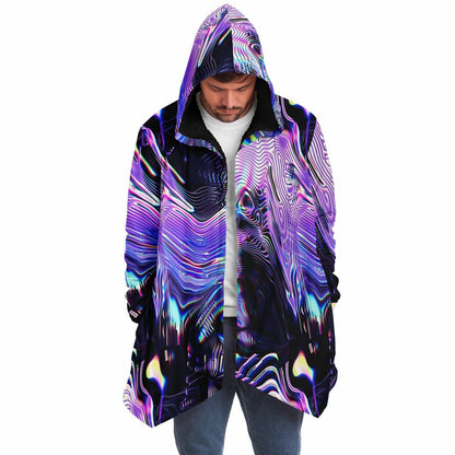 Psychedelic Cloak – Abstract Expressionism Trippy Hooded Cloak | Boho Men Style, Women's Fashion