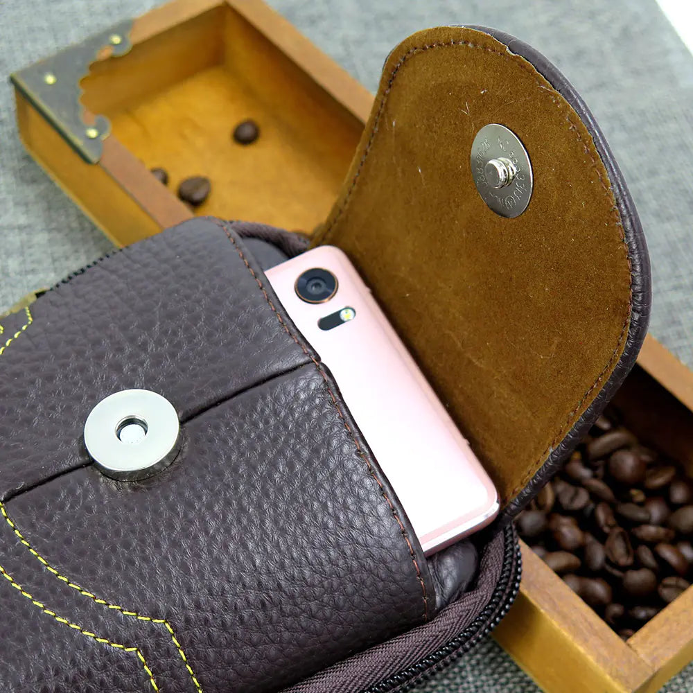 Vintage Genuine Leather Multifunctional Waist Bag for Men