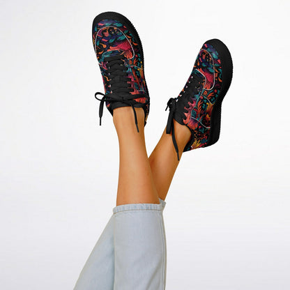 Core Low Shoes – Retro Floral Sneakers for Hippie Style