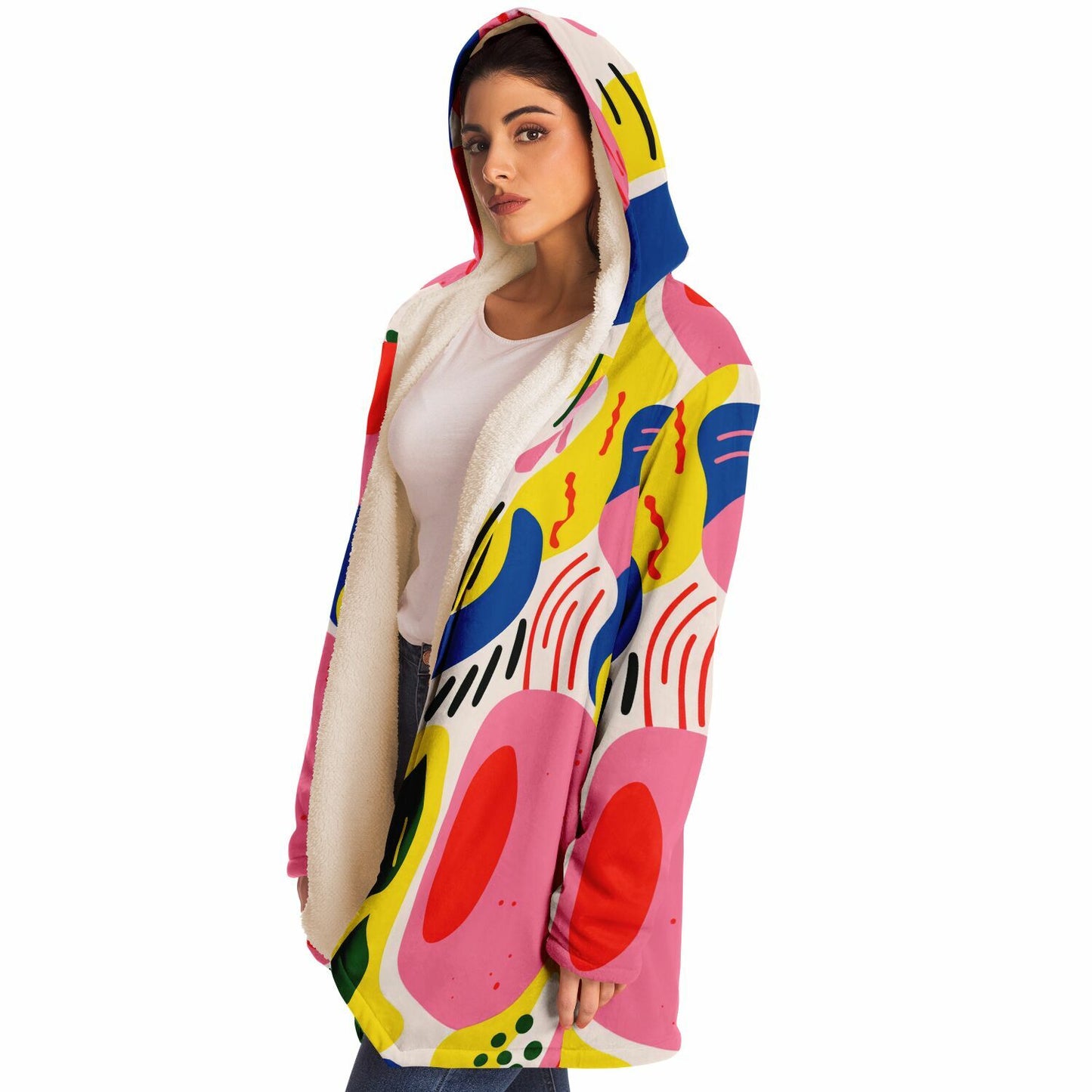 Microfleece Cloak – Abstract Chaos You’ll Actually Want to Wear 🎨🌀