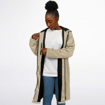 Long Zipper Fleece Hooded Sweatshirt | Maxi Hoodie | Lined Extra Long | Alternative Hoodie  copy