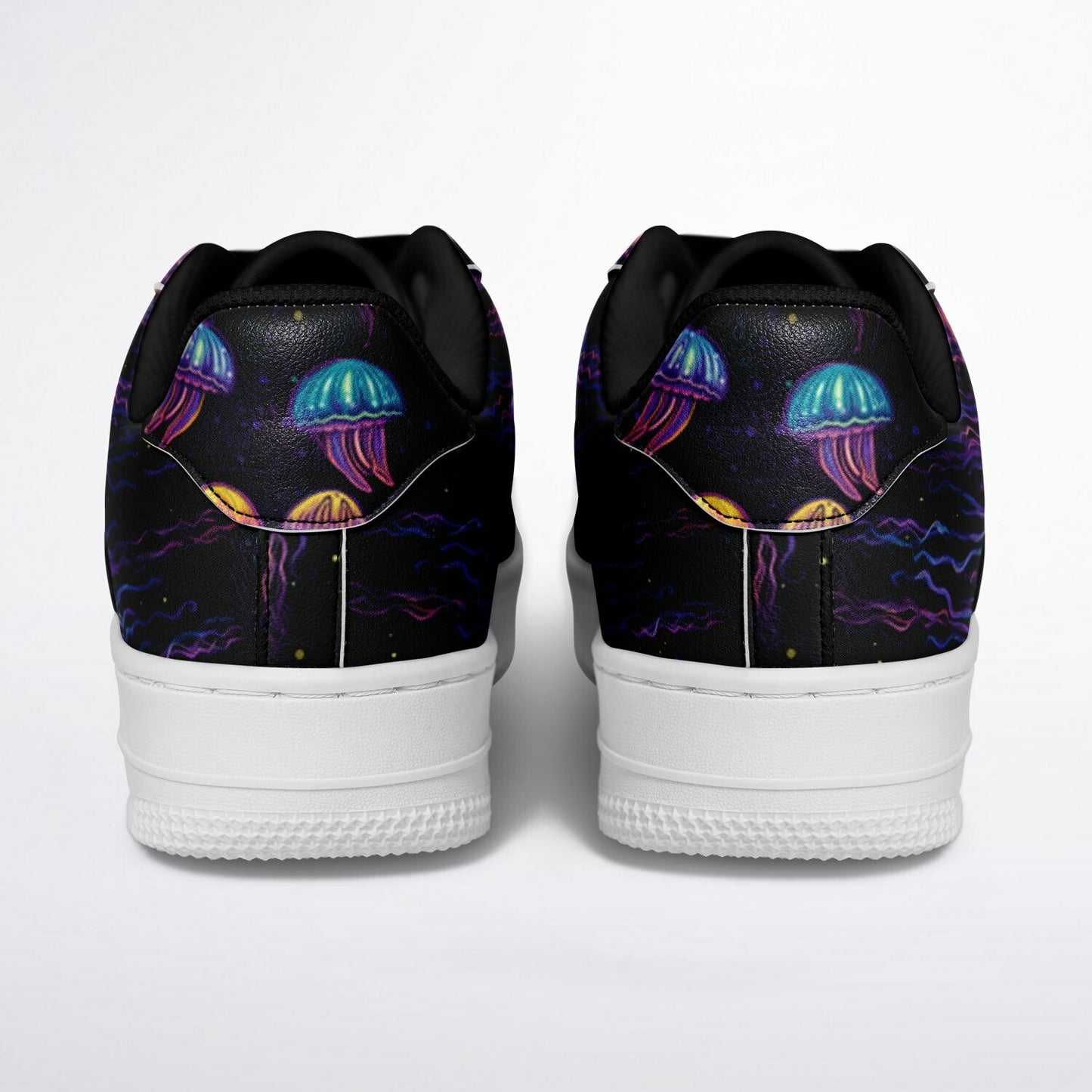 Core Low Shoes, Blue & Purple Jellyfish Sneakers, Ocean-Inspired Low Tops, Creative Sea Life Shoes, Custom Shoes