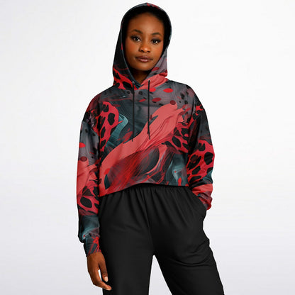 Black Red  Leopard Athletic Hoodie