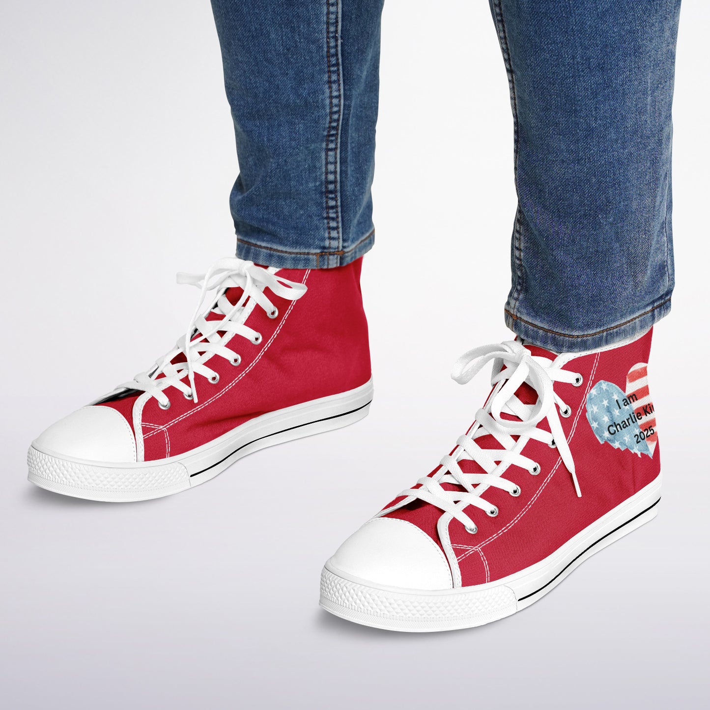 “I Am Charlie Kirk” Red High-Top Shoes | Statement Footwear copy