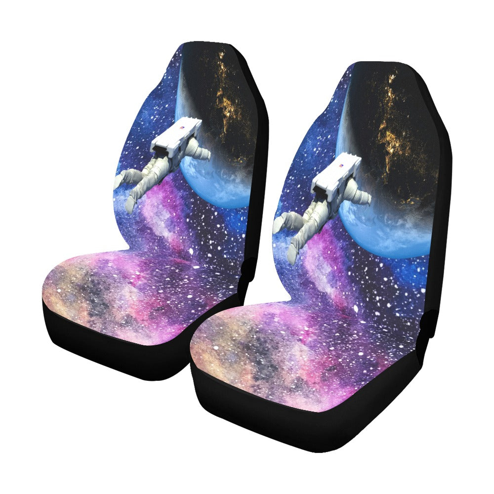 Galaxy Car Seat Covers - 2 pcs  Space Cadet Universe Canvas Sneakers Stars Astronomy Astronaut Nebula EDM Techno Epic Gift Ideas