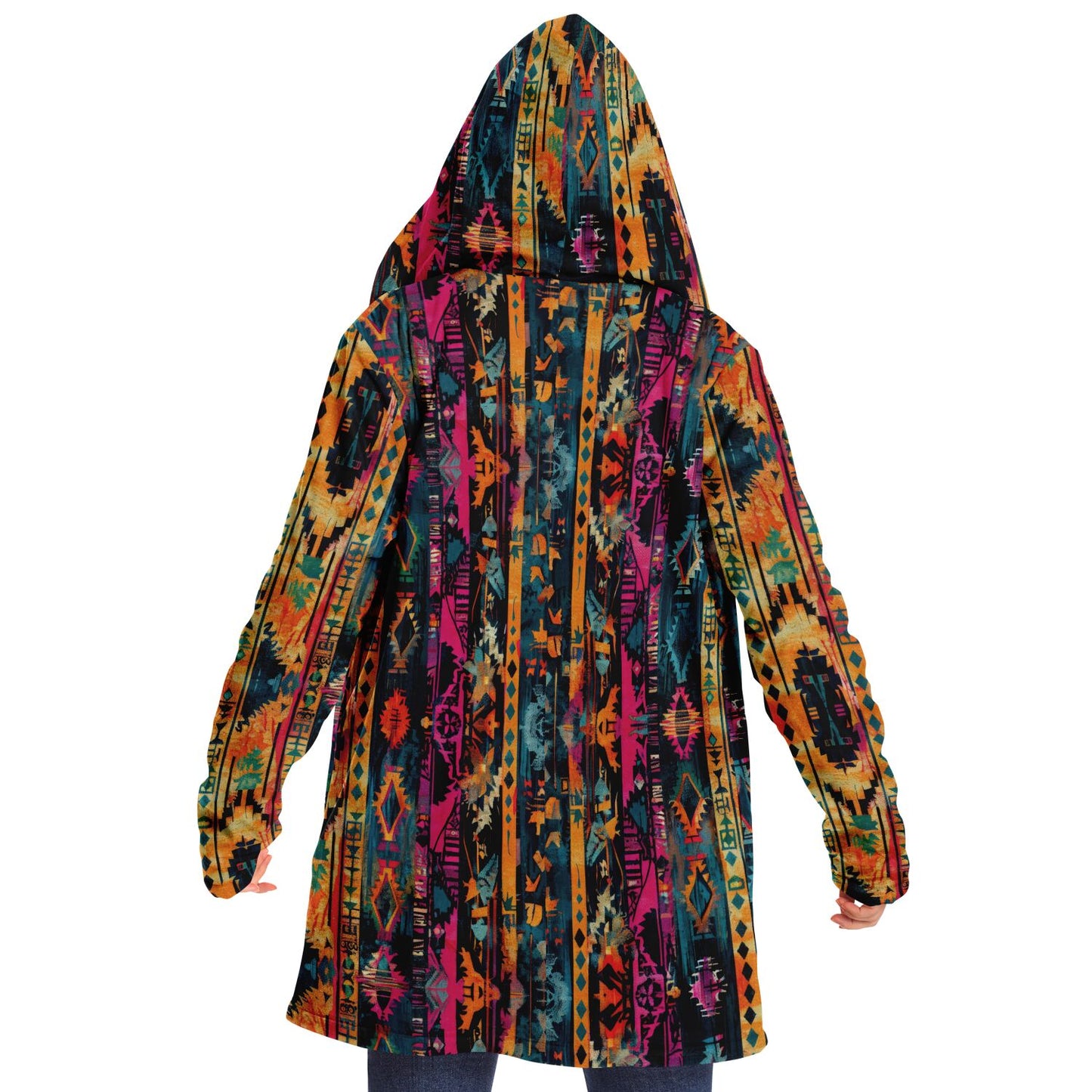 Bohemian Cloak – Vibrant Tribal Geometric Tapestry Design BOHO Style Custom Design