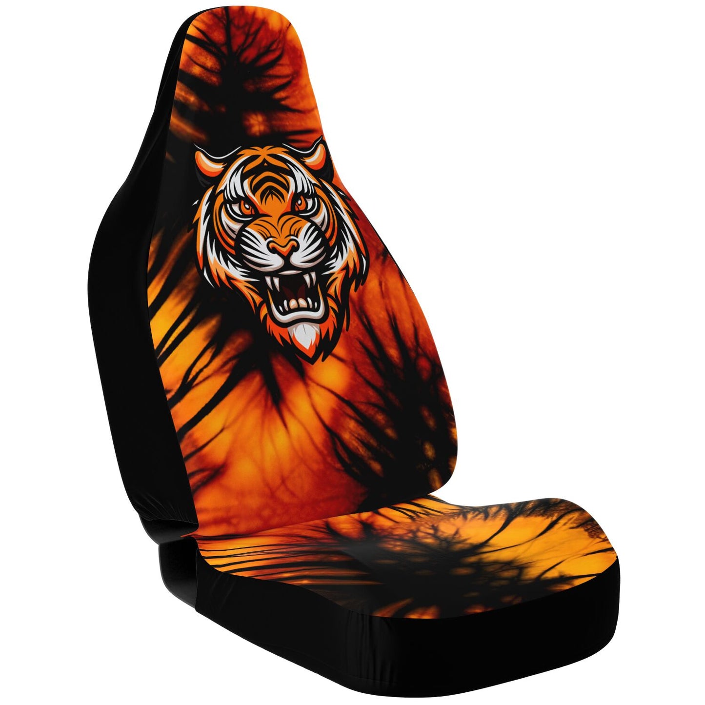Custom Car Seat Covers – Custom Football Car Seat Covers | Black & Orange Tiger