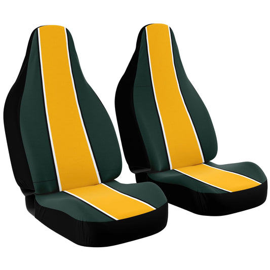 Green & Gold Car Seat Covers – Durable Classic-Inspired Auto Accessories