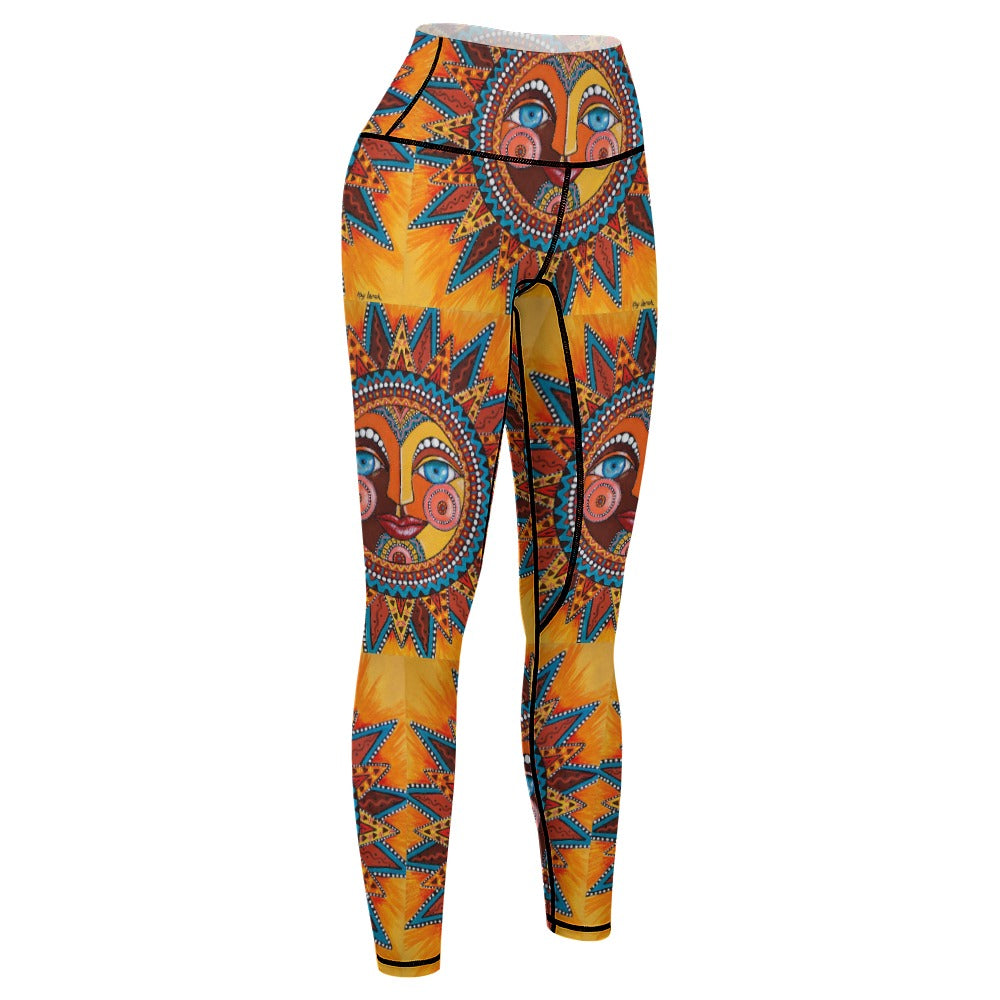 Women's Whimsical Sun Comfort Sports Yoga Pants