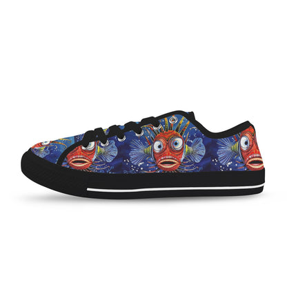 Whimsical Fish Low Top Women's Shoes
