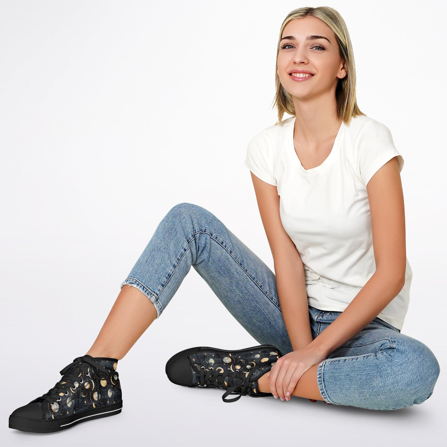 Urban Peak High Top Shoes #moon-phases #moon #space #galaxy #stars #detailed #pattern #seamless #background