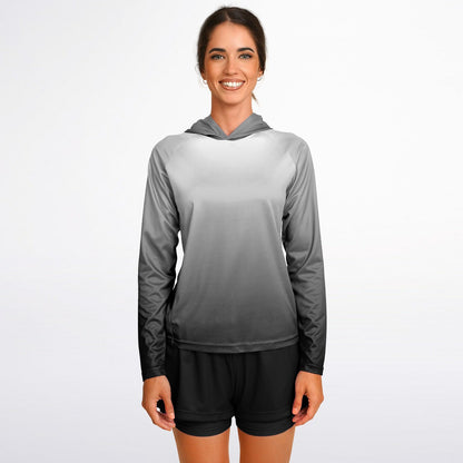 Women's Long Sleeve Hooded Performance Shirt - Gradient Gray copy