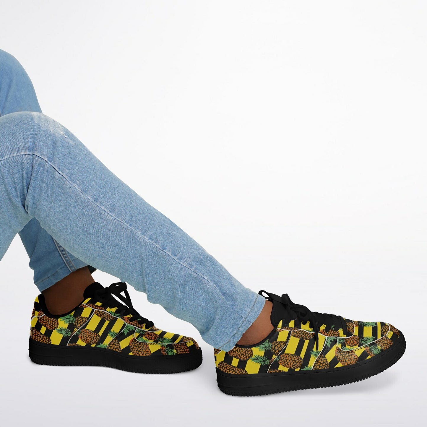 Core Low Shoes, Tropical Pineapple Sneakers, Colorful Summer Low Tops, Beach Vacation Shoes, Custom Shoes