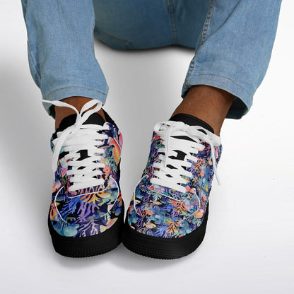 Core Low Shoes – Tropical Fish & Bright Coral Ocean Design Sneakers  Custom Design
