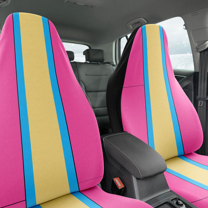 Vibrant Neon Pink, Orange & Blue Car Seat Covers