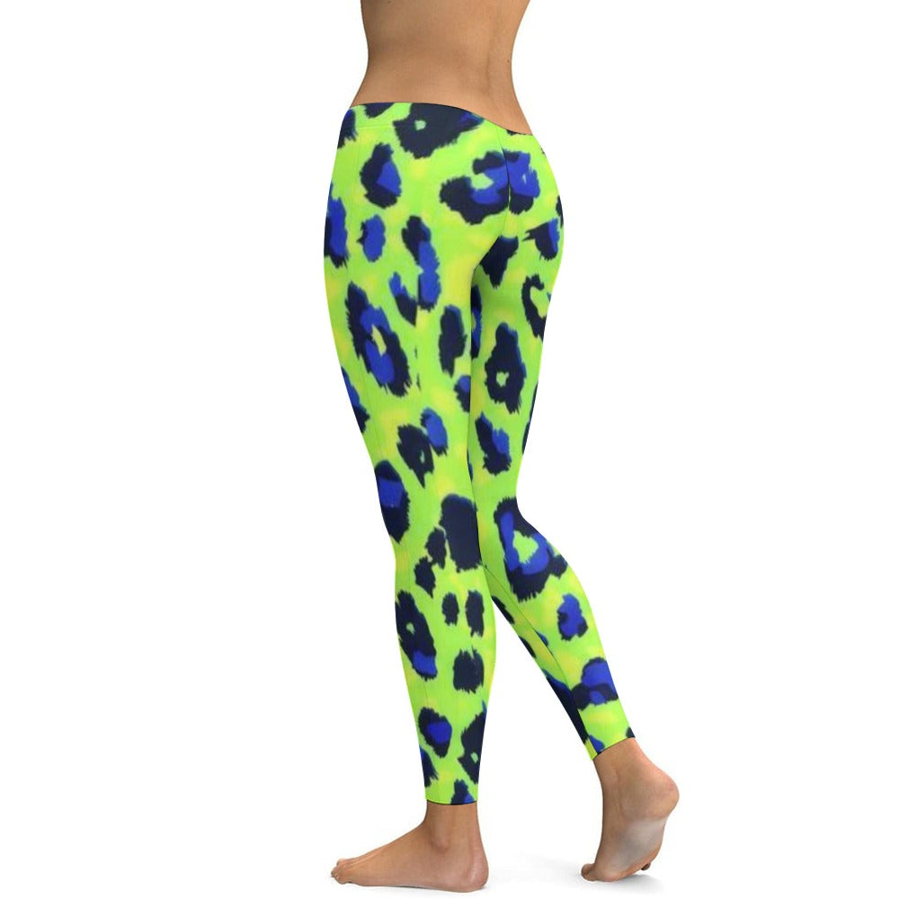 Soft Ladies Green Leopard Spotted Yoga Pants