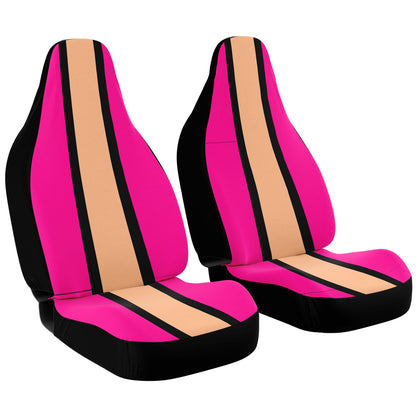Hot Pink Peach & Black Car Seat Covers – Stylish Auto Seat Protection Superb Quality, Custom Design  copy
