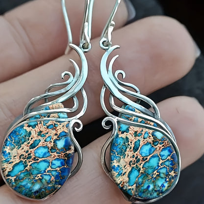 2pcs Fashion Vintage Earrings Imitation Turquoise Earrings Bohemian Earrings Jewelry Women's Earrings Jewelry Birthday Anniversary Gift For Lovers And Friends Valentine's Day Earrings Gift