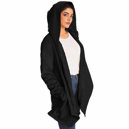 Black Oversized Hoodie Long Warm Hooded Sweatshirt Women Men, Plus Sizes Available
