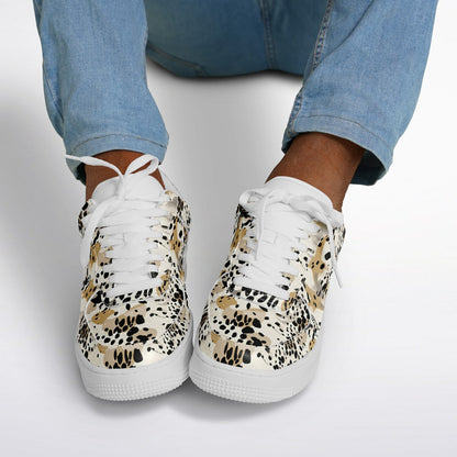Core Low Shoes, Leopard Print Sneakers, Animal Pattern Low Tops, Seamless Wild Style Shoes, Custom Shoes