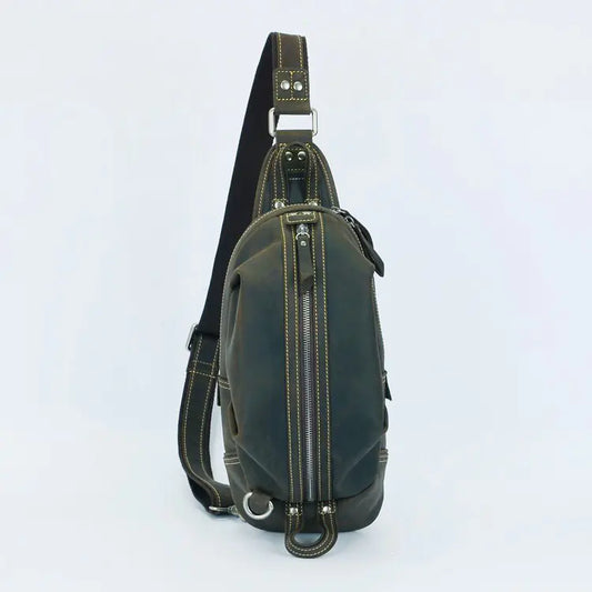 Crazy Horse Leather Crossbody Travel Bag