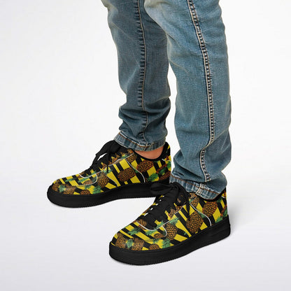 Core Low Shoes, Tropical Pineapple Sneakers, Colorful Summer Low Tops, Beach Vacation Shoes, Custom Shoes