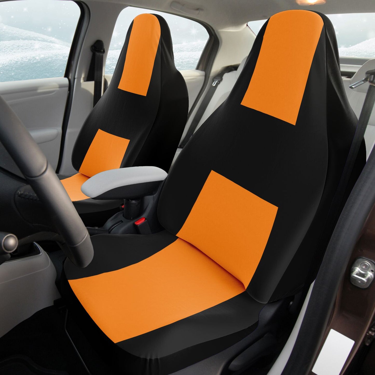 Sunset Orange Car Seat Covers – Bold & Stylish Custom Design High Quality Easy To Install