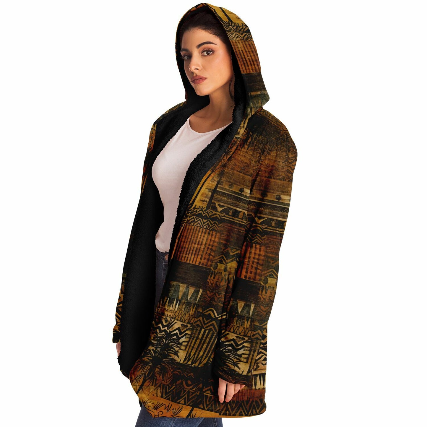 Tribal Hooded Cloak – Boho Street Style Palm Tree Coat | Boho Men Style