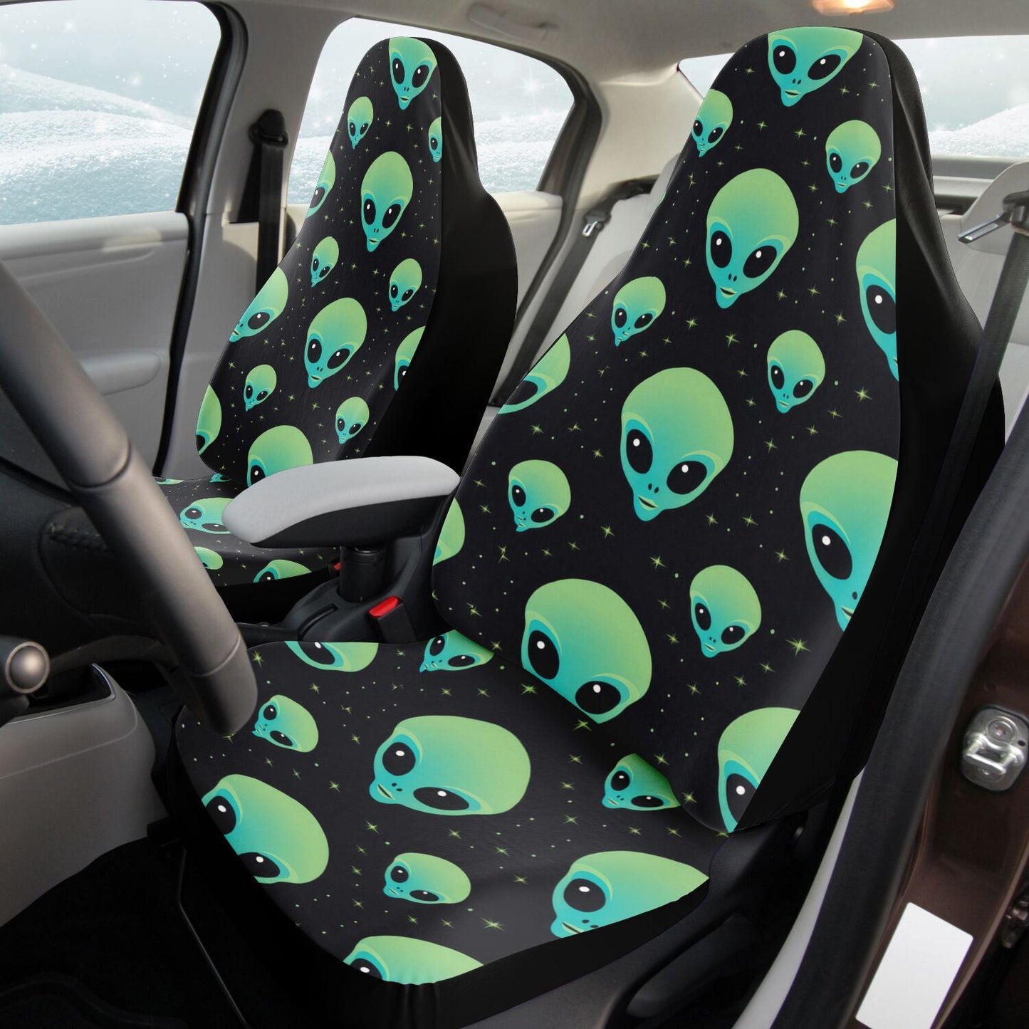 High Quality Alien Skulls Car Seat Covers – Custom Futuristic & Creative Design