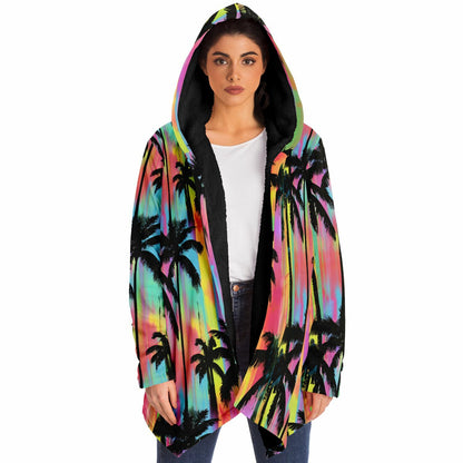 Fantasy Cloak – Abstract Tropical Neon Palm Tree Cloak | Boho Chic Style