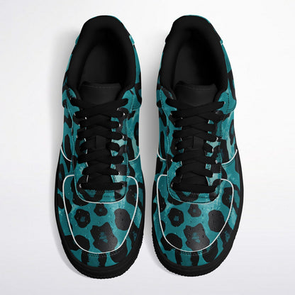 Teal Leopard Sneakers — Where Urban Edge Meets Wild Style