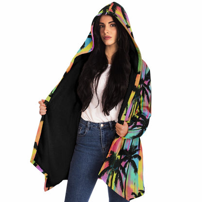 Fantasy Cloak – Abstract Tropical Neon Palm Tree Cloak | Boho Chic Style