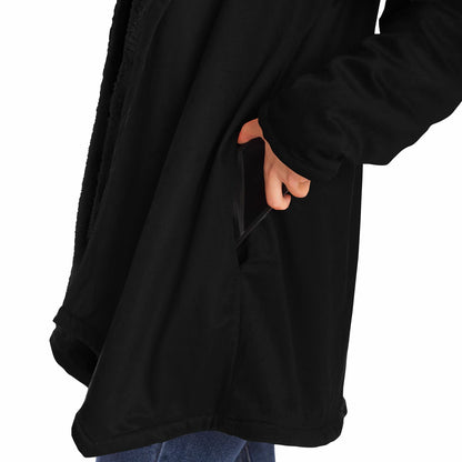 Black Oversized Hoodie Long Warm Hooded Sweatshirt Women Men, Plus Sizes Available