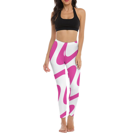 Soft Ladies Pink & White Tight Yoga Pants