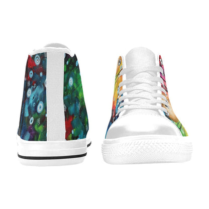 Custom High Top Canvas Abstract Glow Shoes for Women